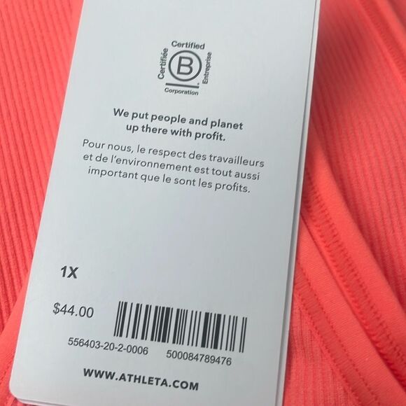 NWT Athleta Aurora Crop Rib Tank 1X. Sunset Glow - Picture 4 of 6